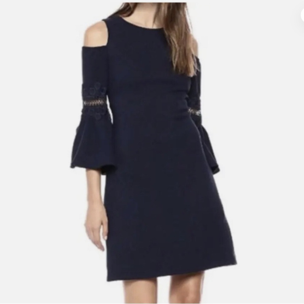 Eliza J Black Sheath Dress with Bell Sleeves